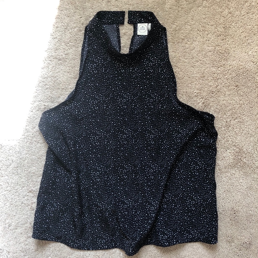 Black & White Sleeveless Dress Top|Blouse